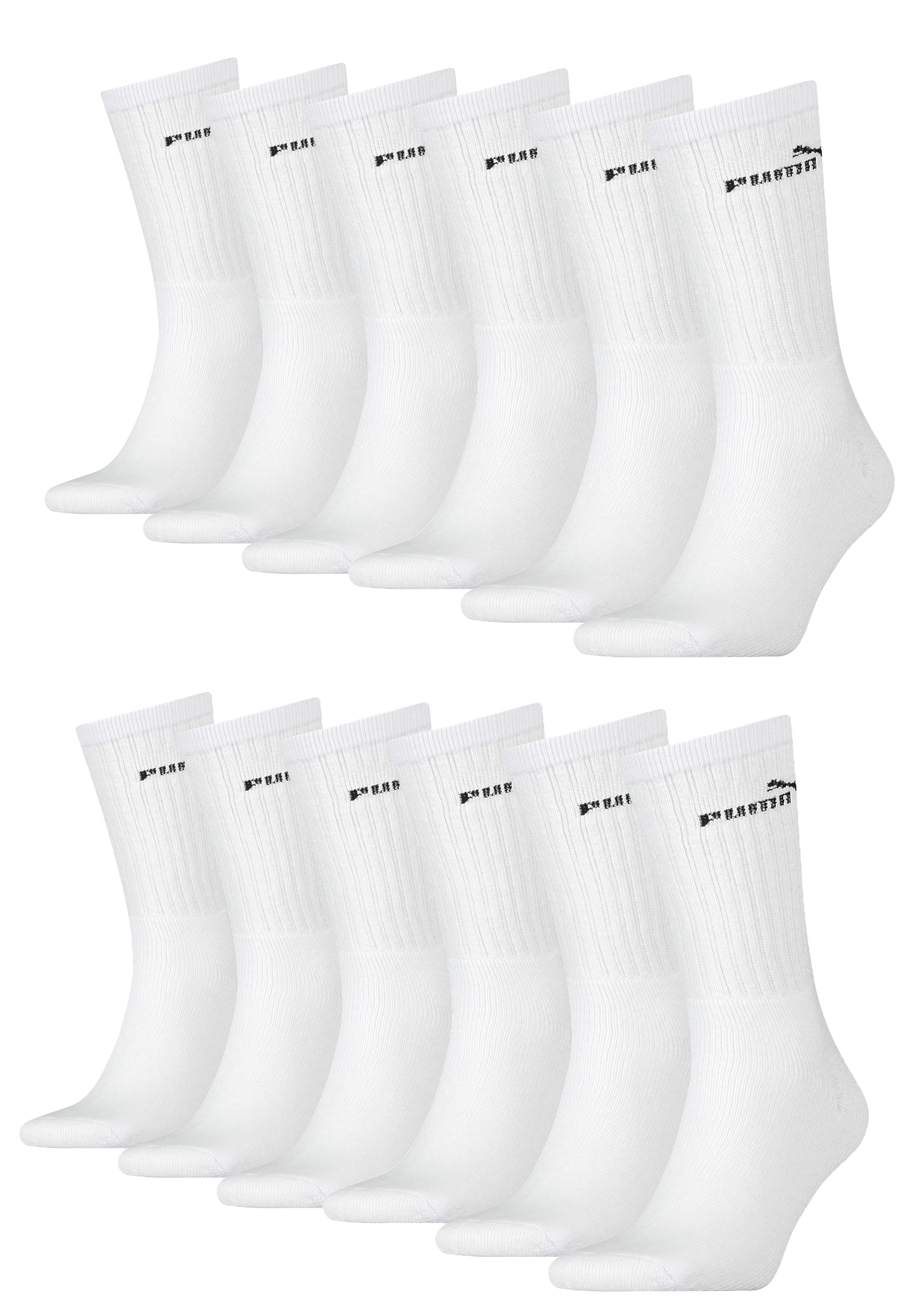 Puma Unisex Crew Tennissocken Sportsocken Socken für Damen Herren 12 Paar