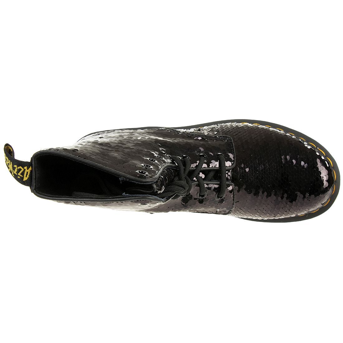 Dr. Martens 1460 Pascal Sequin Boots Damen Stiefel schwarz silber Pailletten 