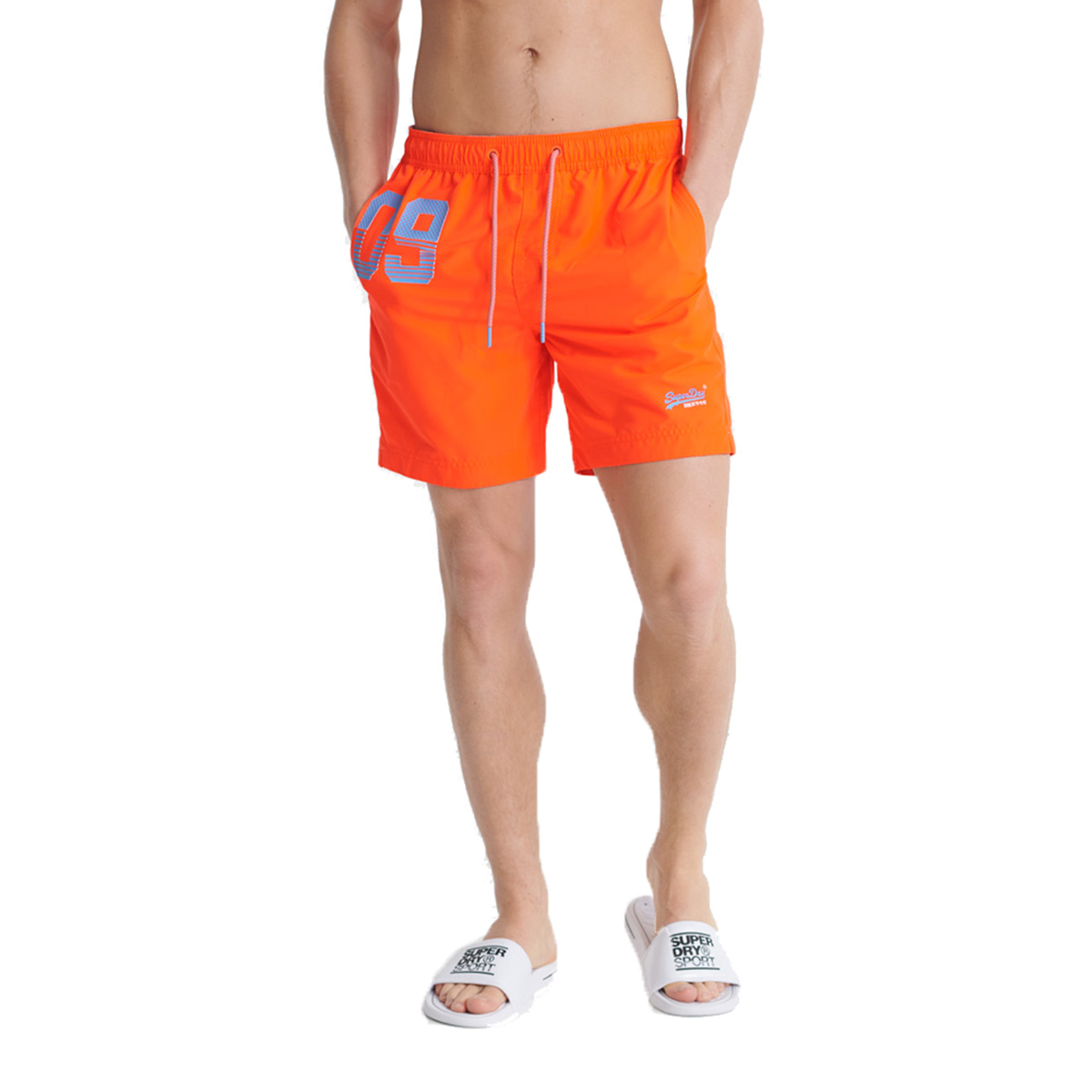 Superdry Herren Waterpolo Swim Short Schwimmhose Badeshorts M3010018A orange