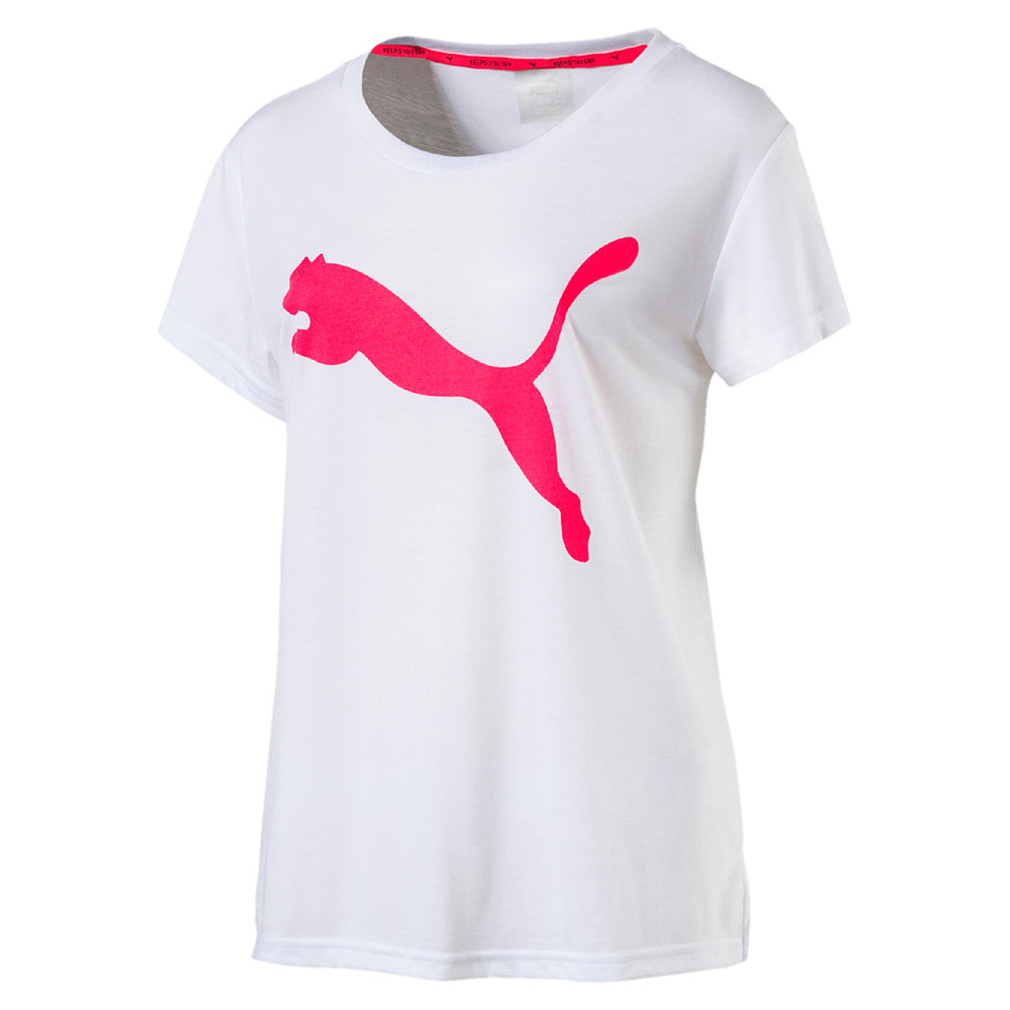 PUMA Damen Urban Sports Logo Tee T-shirt Top Dry Cell weiss