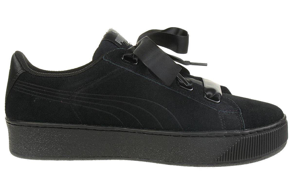 Puma Vikky Platform Ribbon S leather Sneaker Damen Schuhe 366418 01 black