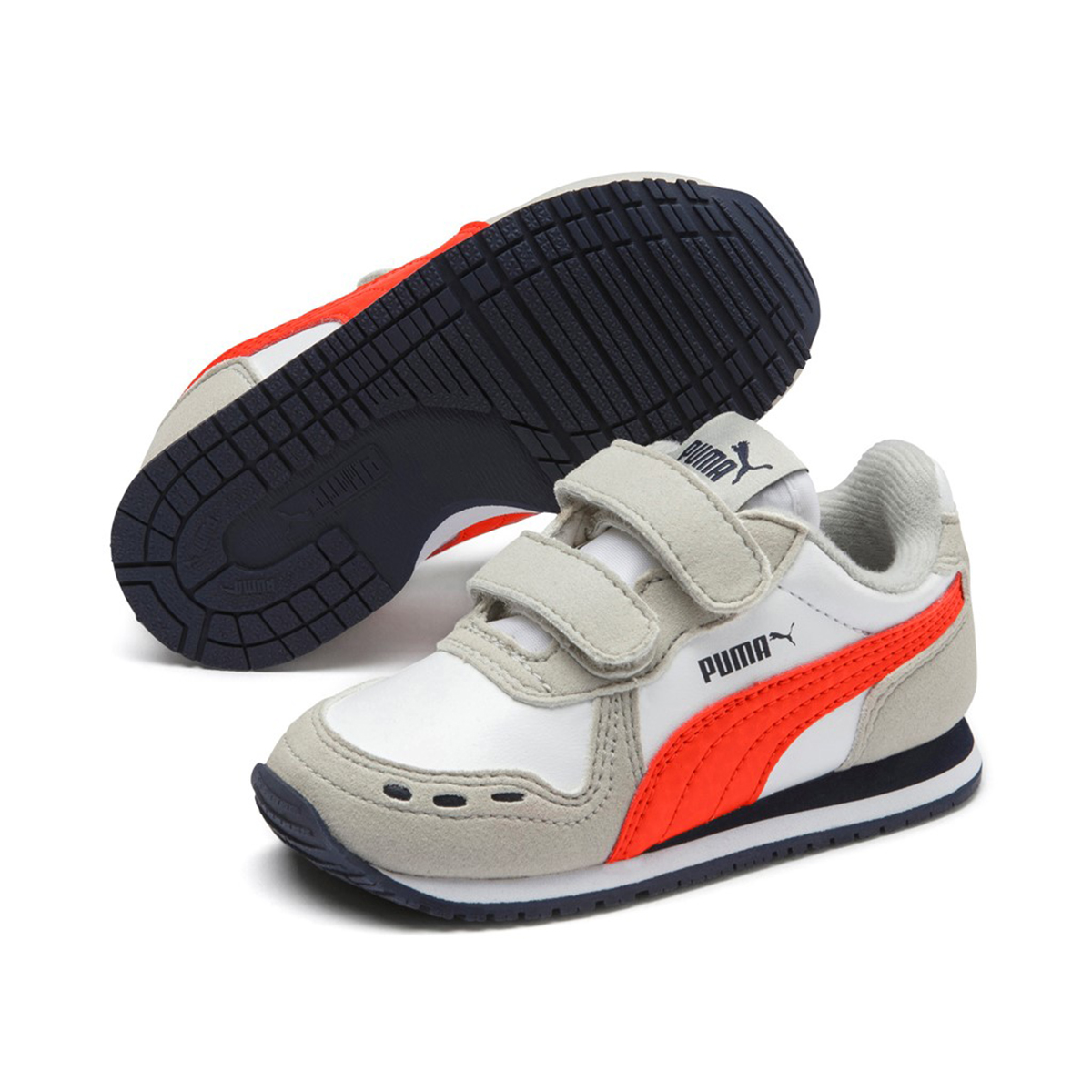 PUMA Cabana Racer SL V Inf Kinder Sneaker Klettverschluss weiss grau 351980 76