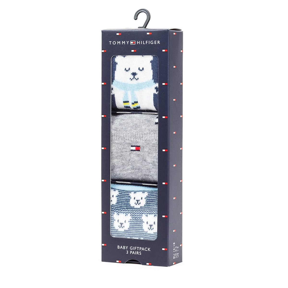 3 Paar Tommy Hilfiger Baby Socken TH Baby Bear Giftbox 3P Gr.15-22 Geschenkbox