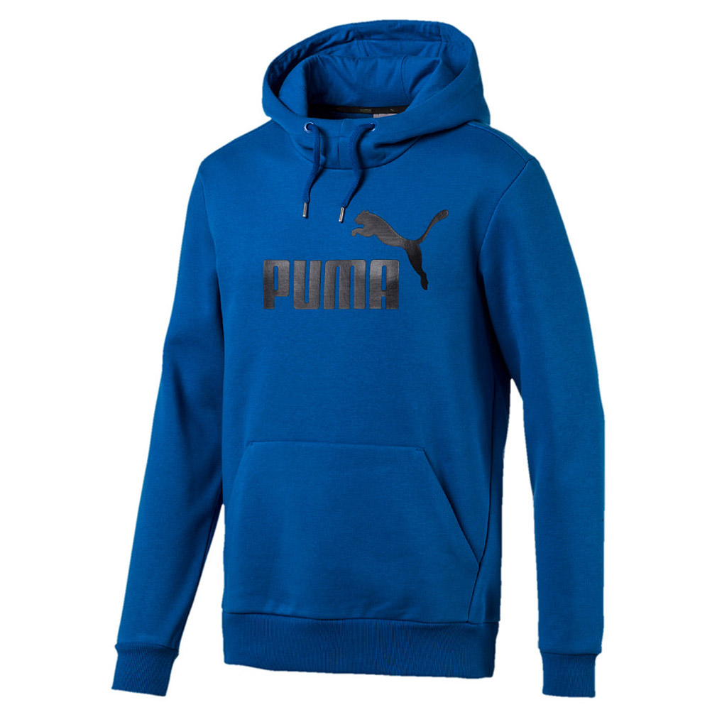 PUMA ESS No.1 Logo Hooded Sweat FL Hoody Men Sweatshirt Kapuzenpullover blau
