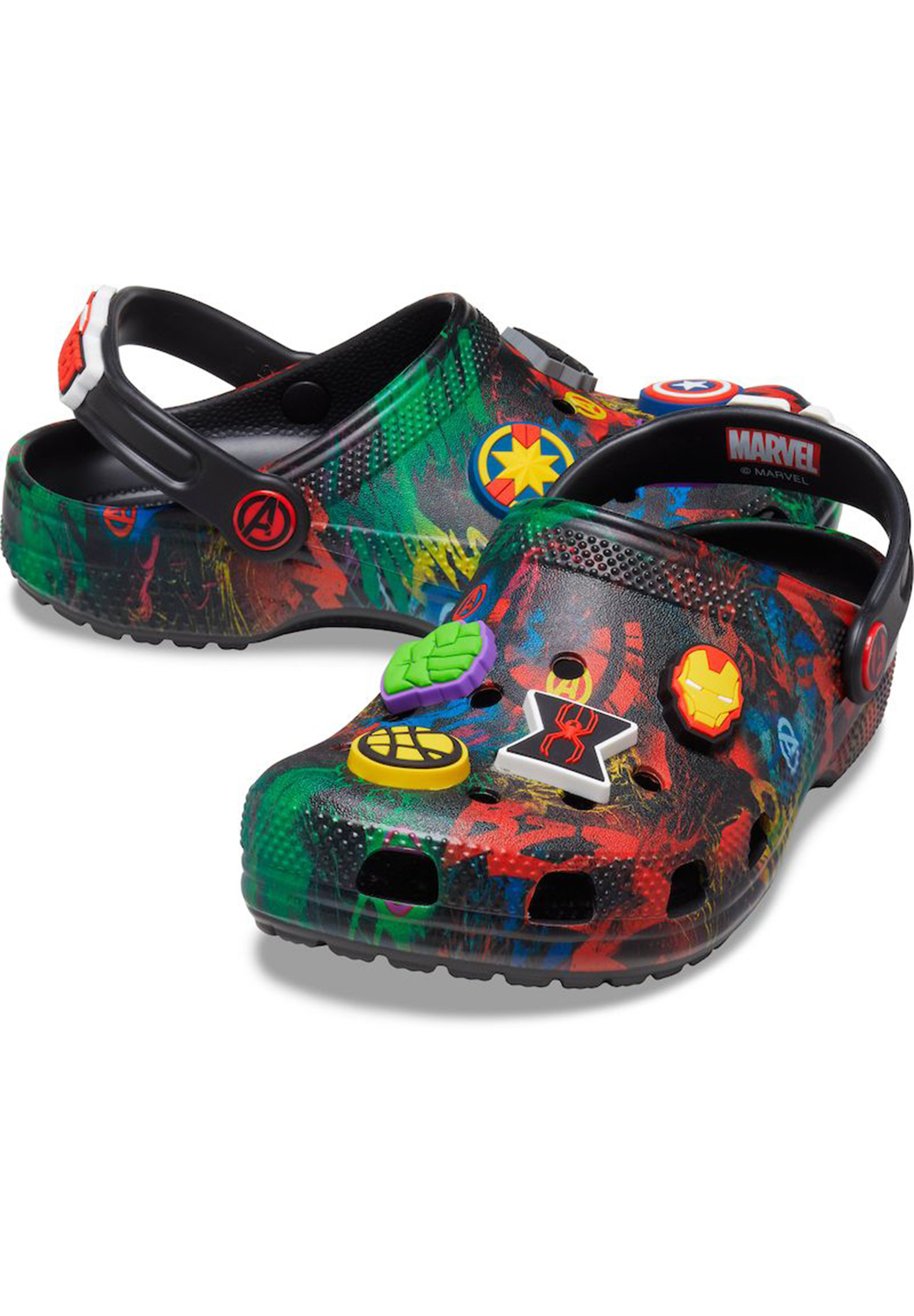 Crocs Kids Classic Marvel Avangers Funlab Clog Sandale Schuhe 207721 Schwarz 